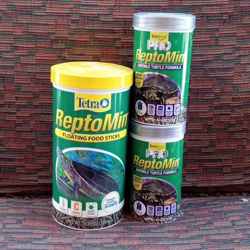 New! TETRAFAUNA ReptoMin Floating Food Sticks 4 Turtles. 1 - 10.59oz, 2 - 4.41oz